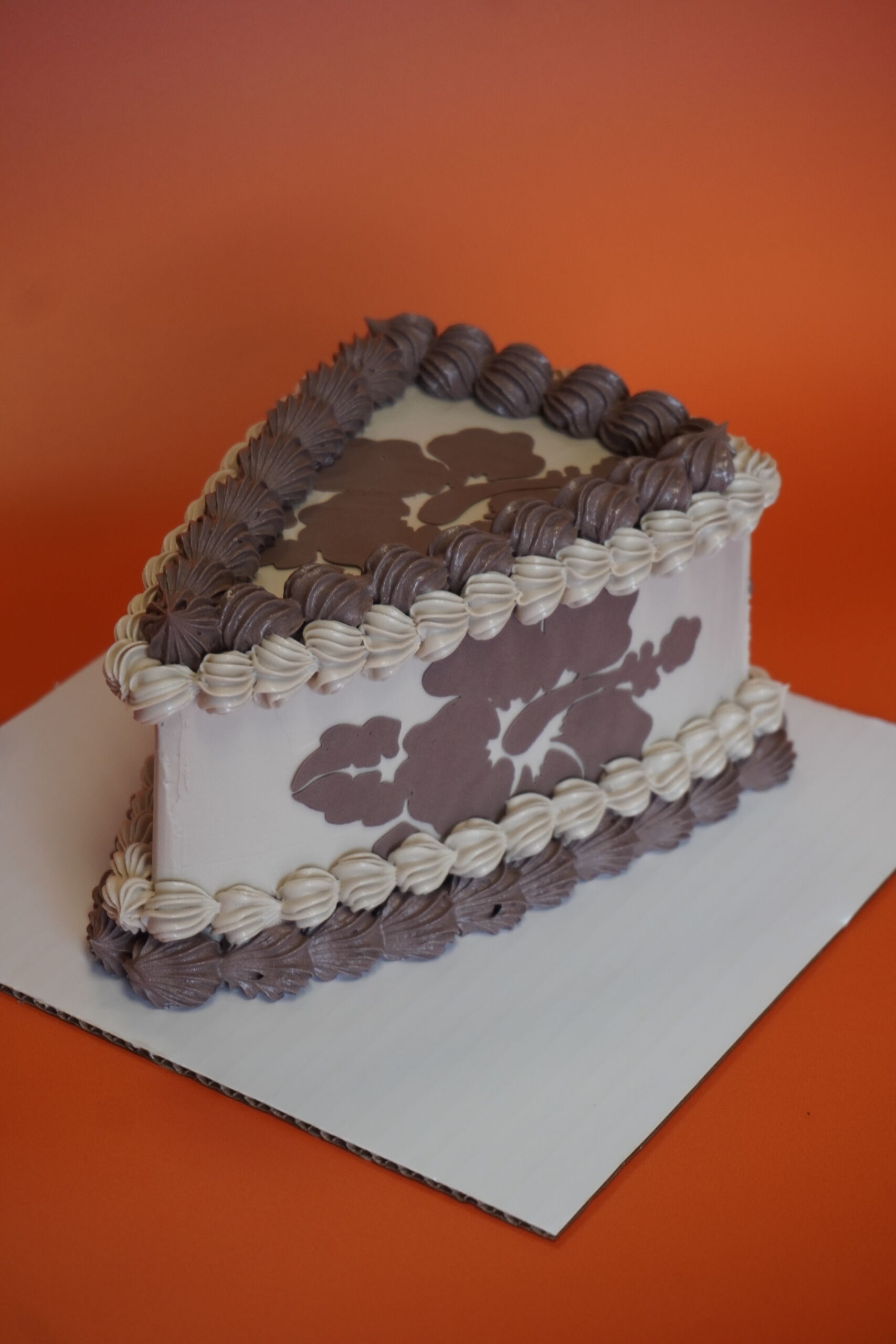 Decorated single slice cake